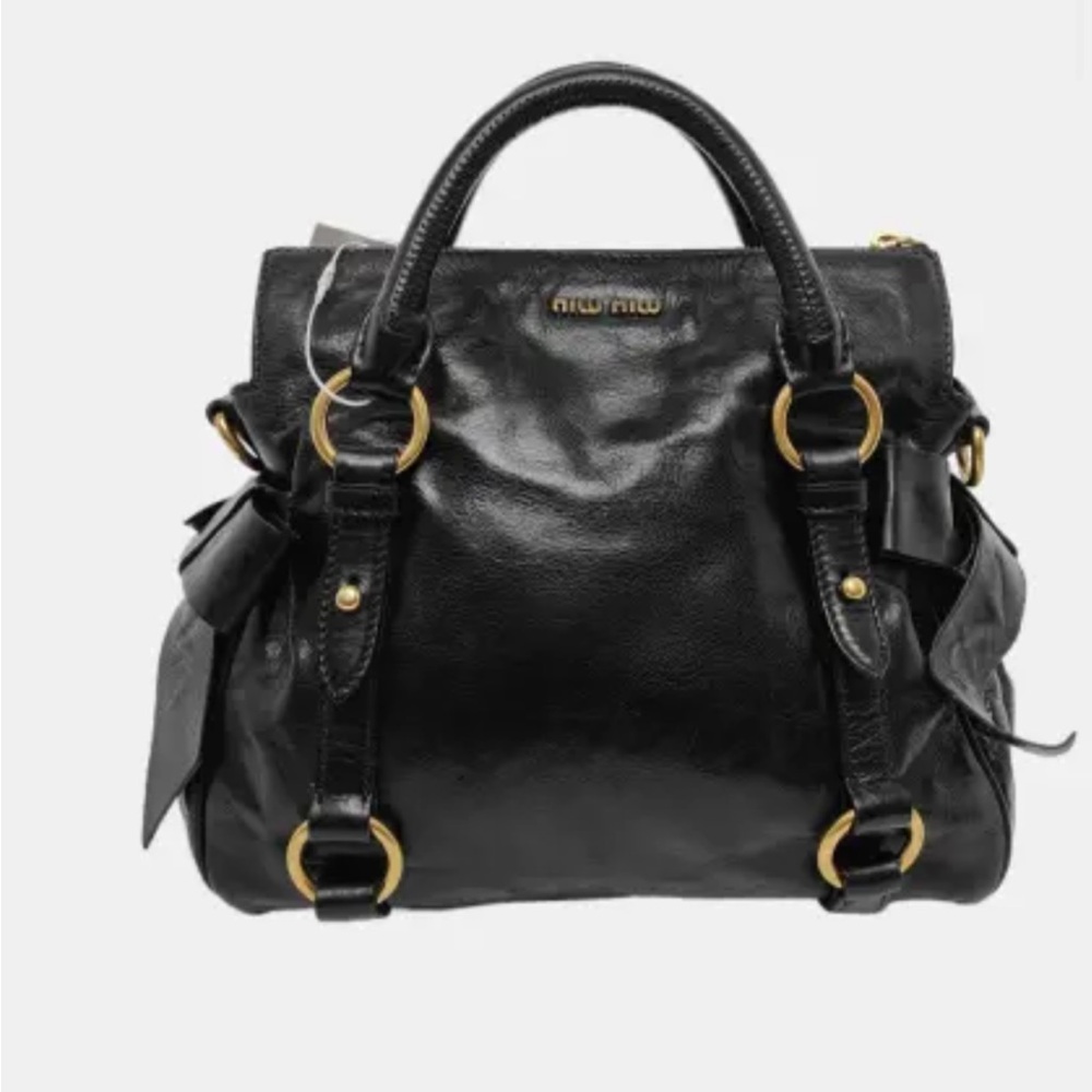 Miu Miu Lux Bows Black Leather Women's Bag